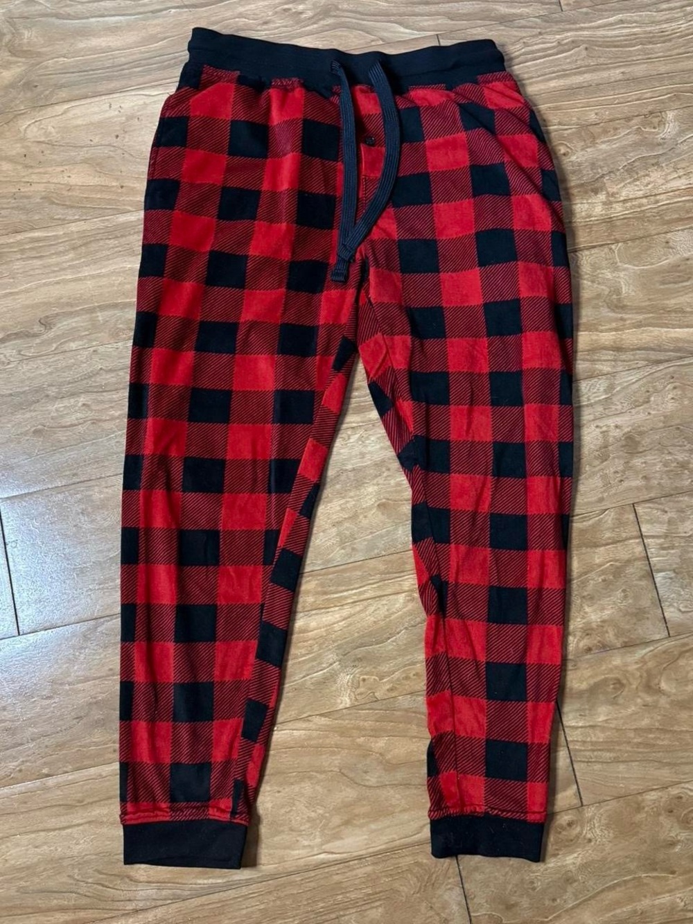 Red and Black Buffalo Plaid Jogger Pants